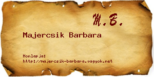 Majercsik Barbara névjegykártya